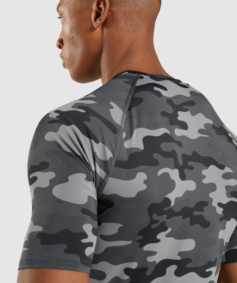 Gymshark Element Baselayer T-skjorte Camo Grått Trykk