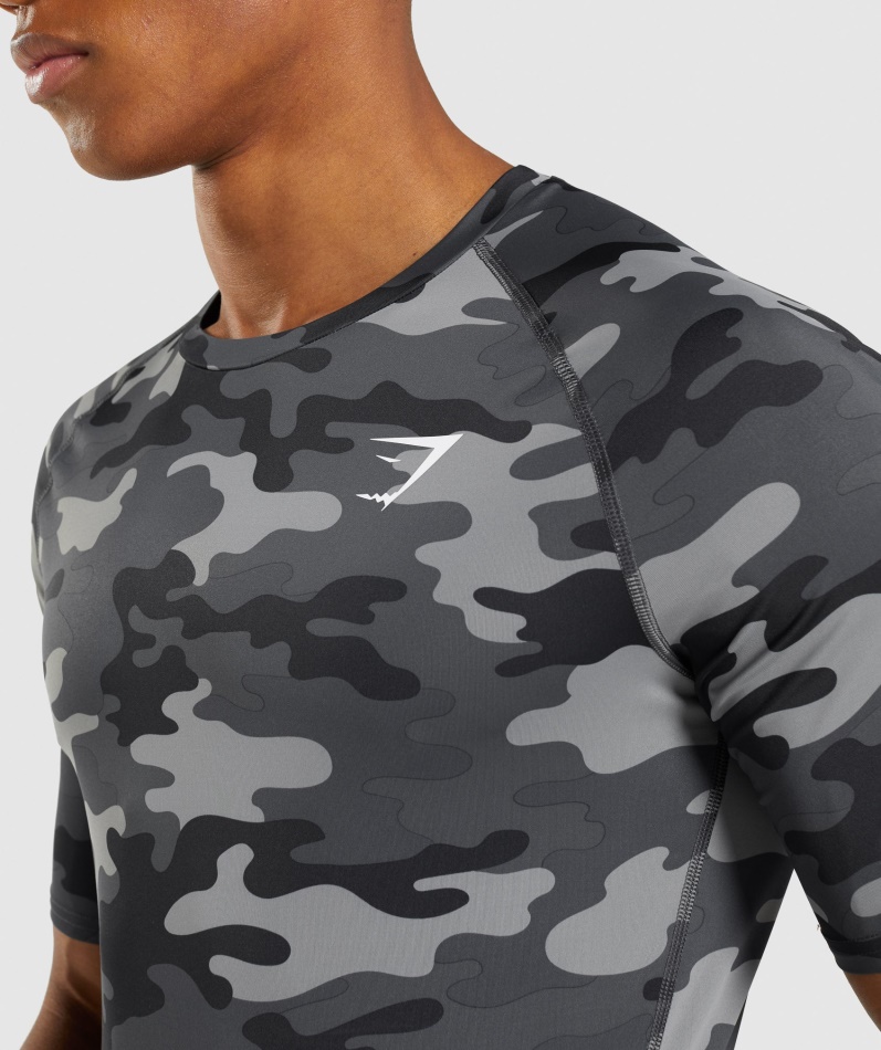 Gymshark Element Baselayer T-skjorte Camo Grått Trykk