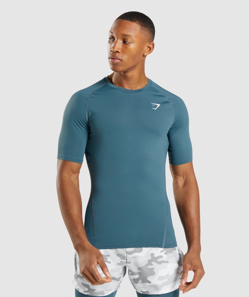 Gymshark Element Baselayer T-skjorte Toskansk Blågrønn