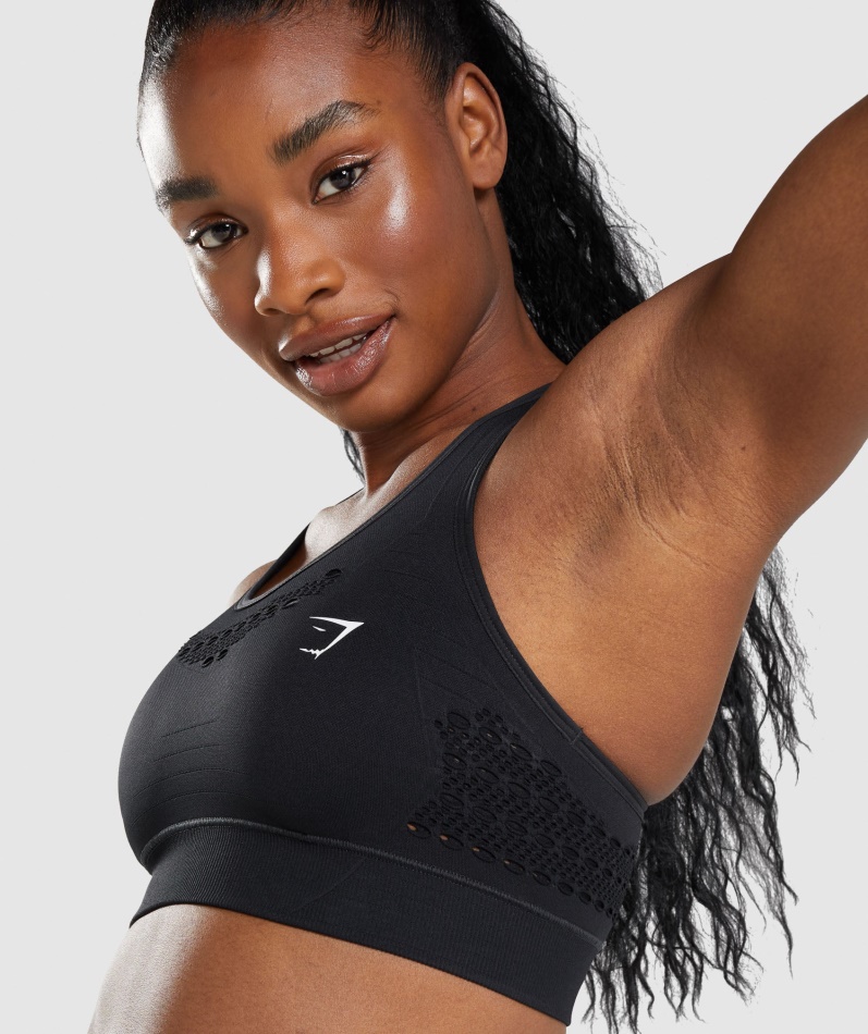 Gymshark Energy Sømløs Sports-bh Svart