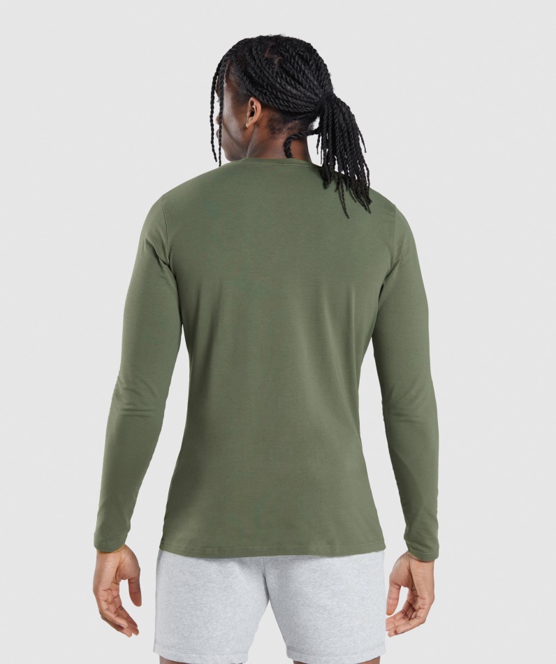 Gymshark Essensiell Langermet T-skjorte Kjerne Oliven