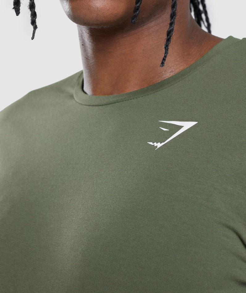 Gymshark Essensiell Langermet T-skjorte Kjerne Oliven