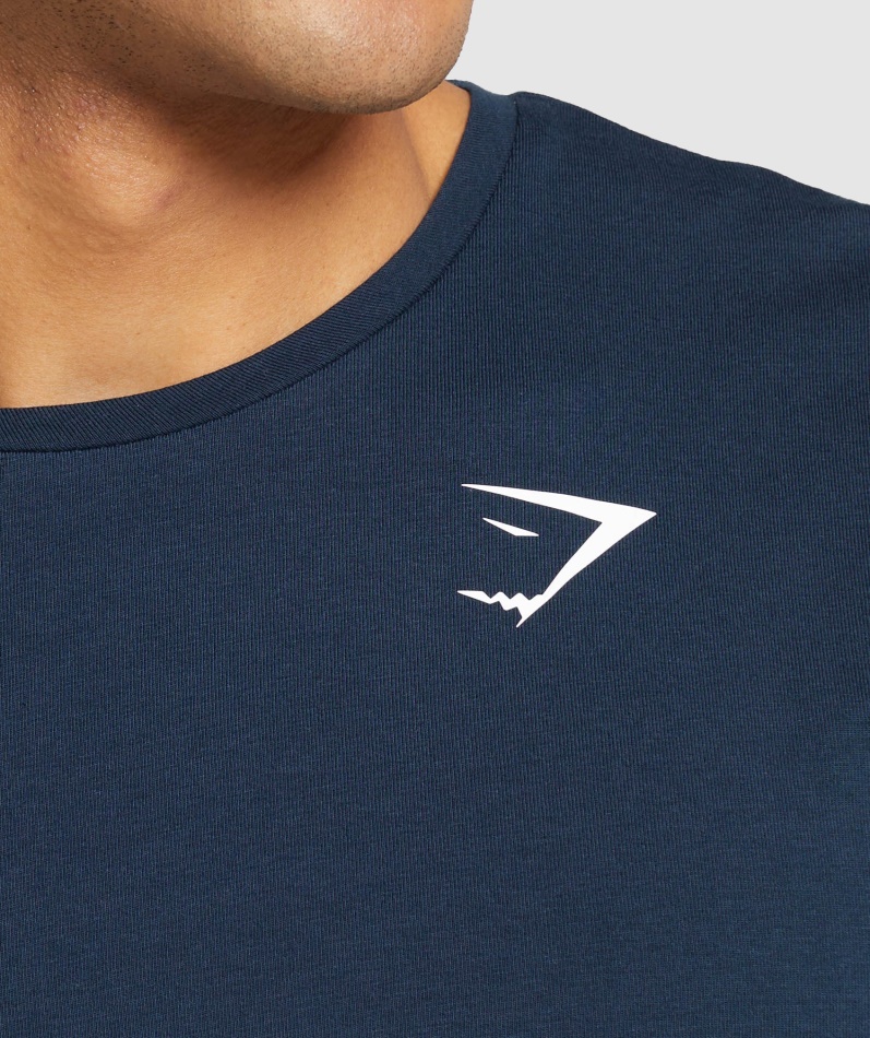 Gymshark Essensiell Langermet T-skjorte Marineblå