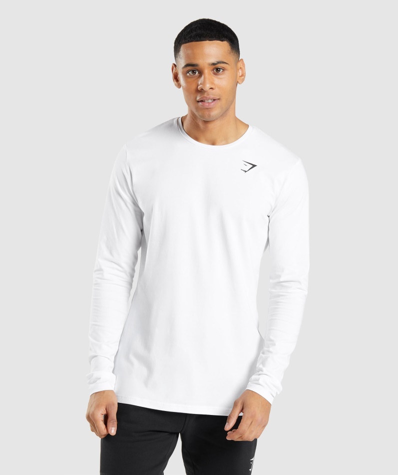 Gymshark Essential Langermet T-skjorte Hvit