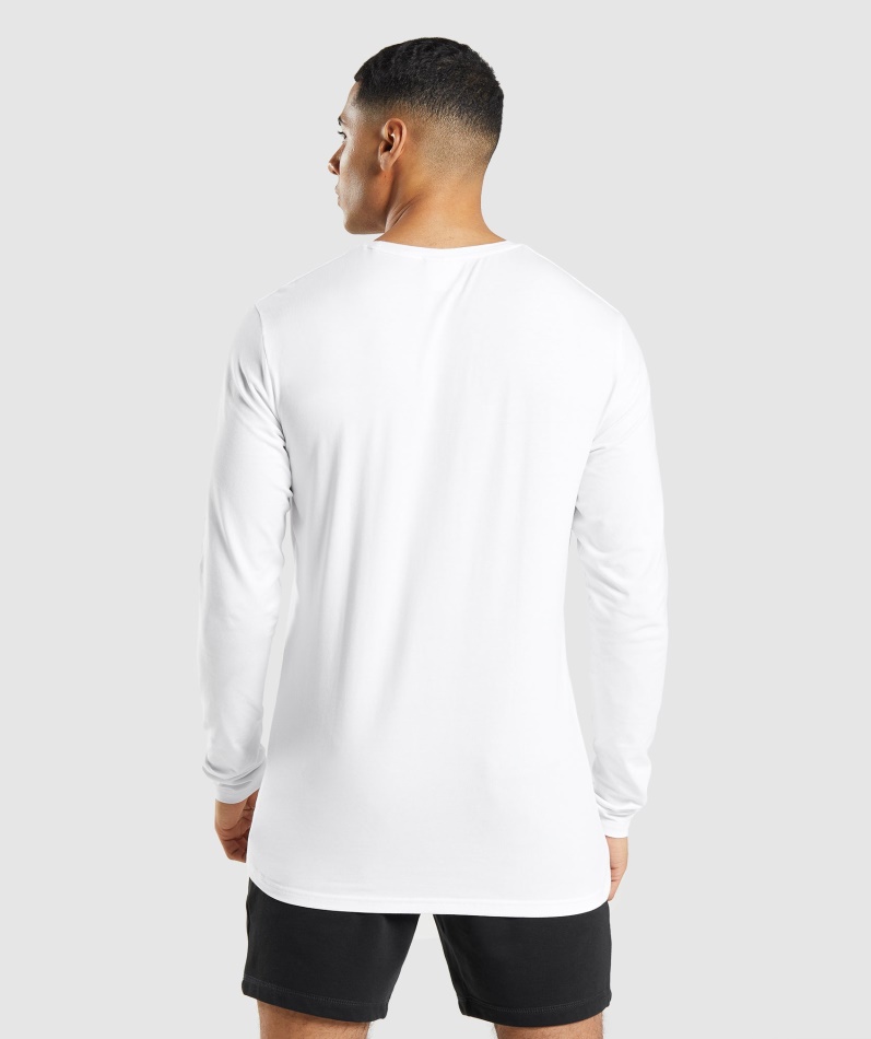 Gymshark Essential Langermet T-skjorte Hvit