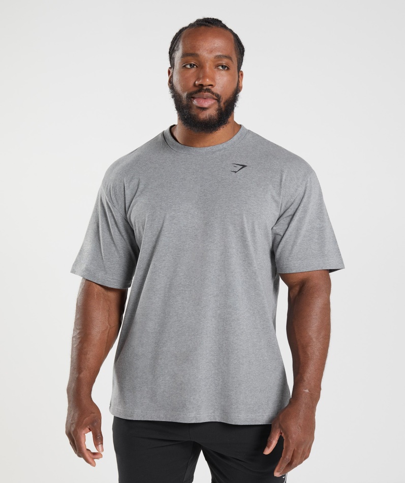 Gymshark Essensiell Overdimensjonert T-skjorte Charcoal Merg