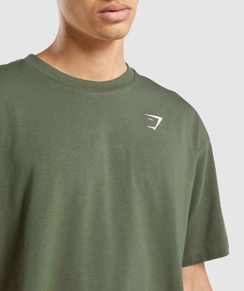 Gymshark Essensiell Overdimensjonert T-skjorte Kjerne Oliven