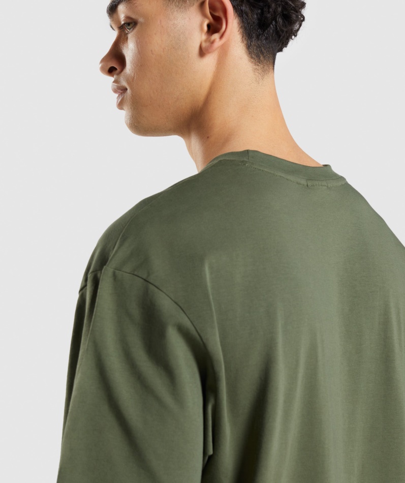 Gymshark Essensiell Overdimensjonert T-skjorte Kjerne Oliven