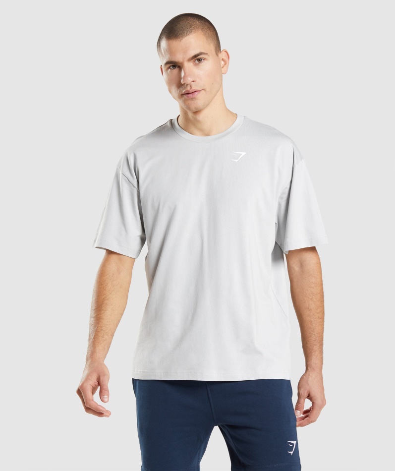 Gymshark Essential Oversized T-skjorte Lys Grå