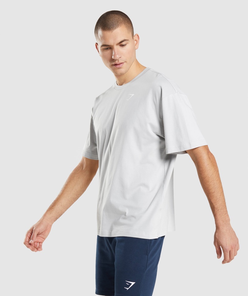 Gymshark Essential Oversized T-skjorte Lys Grå