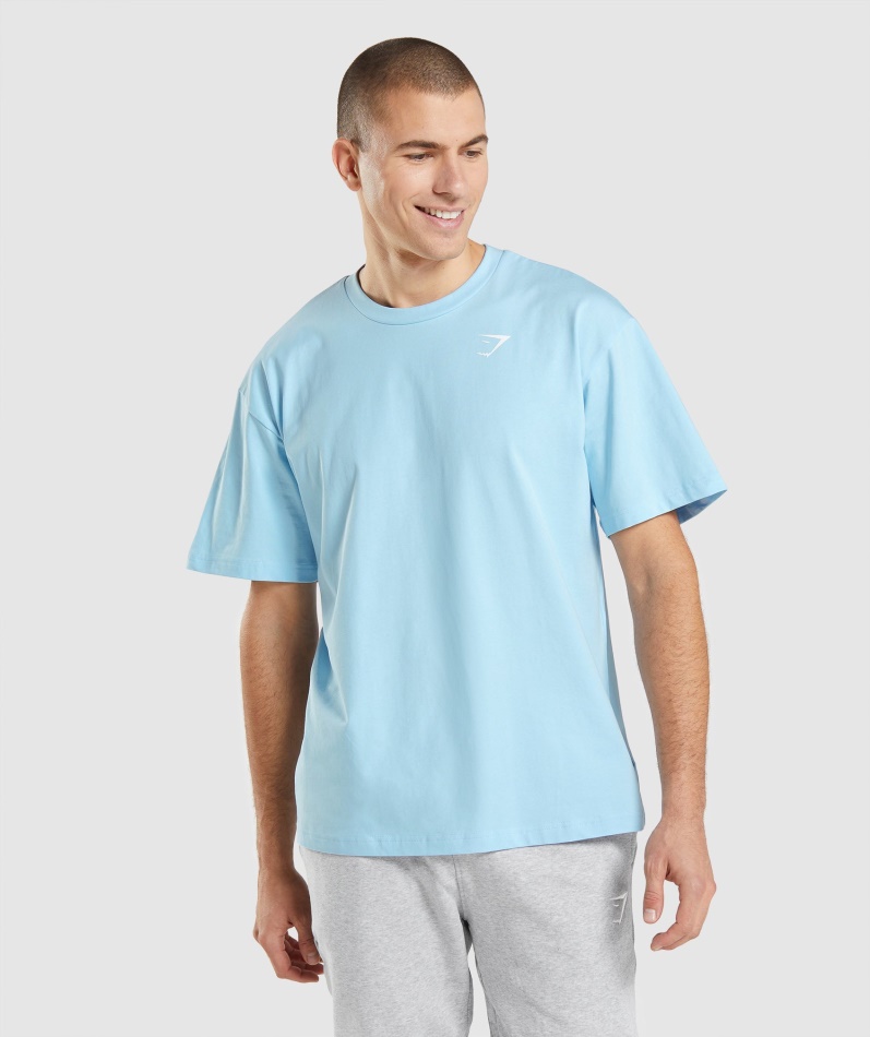 Gymshark Essential Oversized T-skjorte Lin Blå