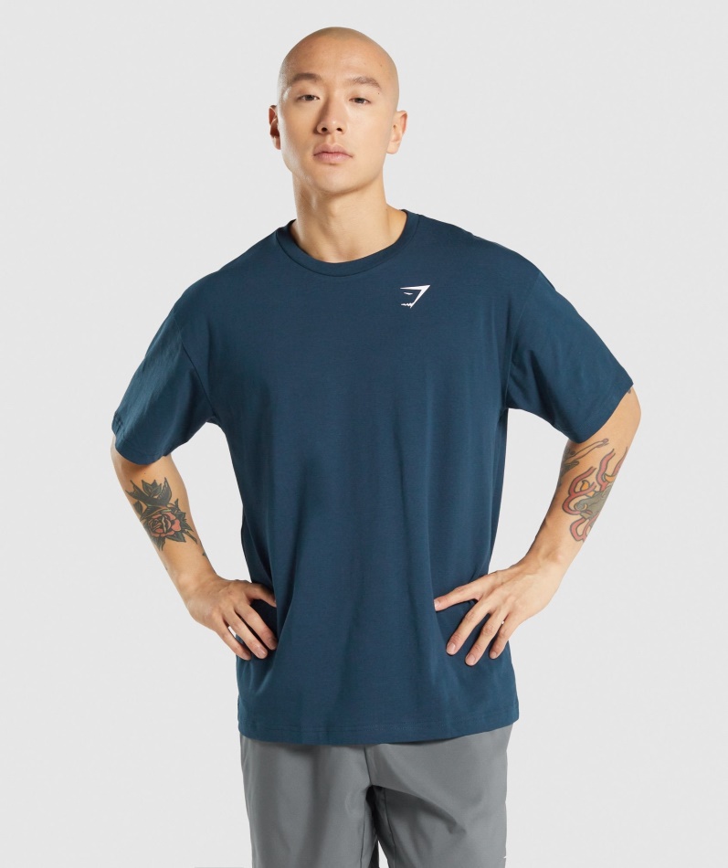 Gymshark Essensiell Overdimensjonert T-skjorte Marine