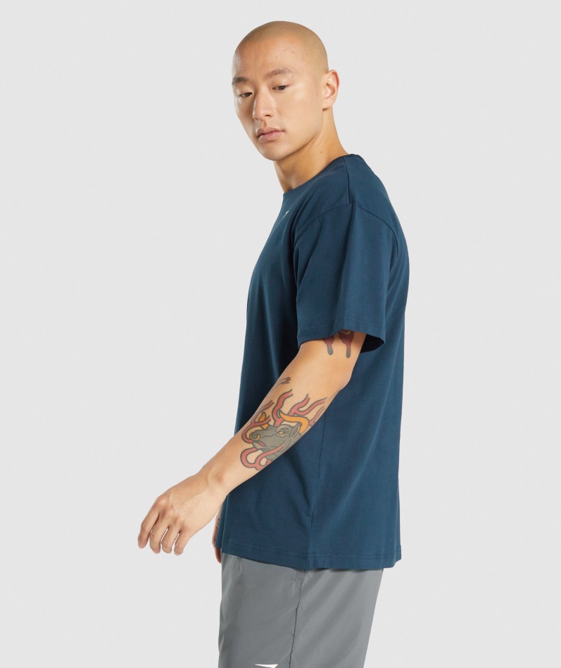 Gymshark Essensiell Overdimensjonert T-skjorte Marine