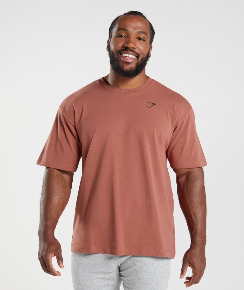 Gymshark Essential Oversized T-skjorte Rosa Brun