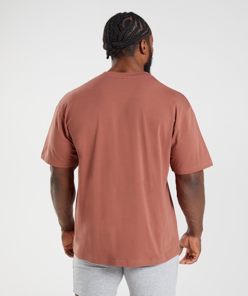 Gymshark Essential Oversized T-skjorte Rosa Brun