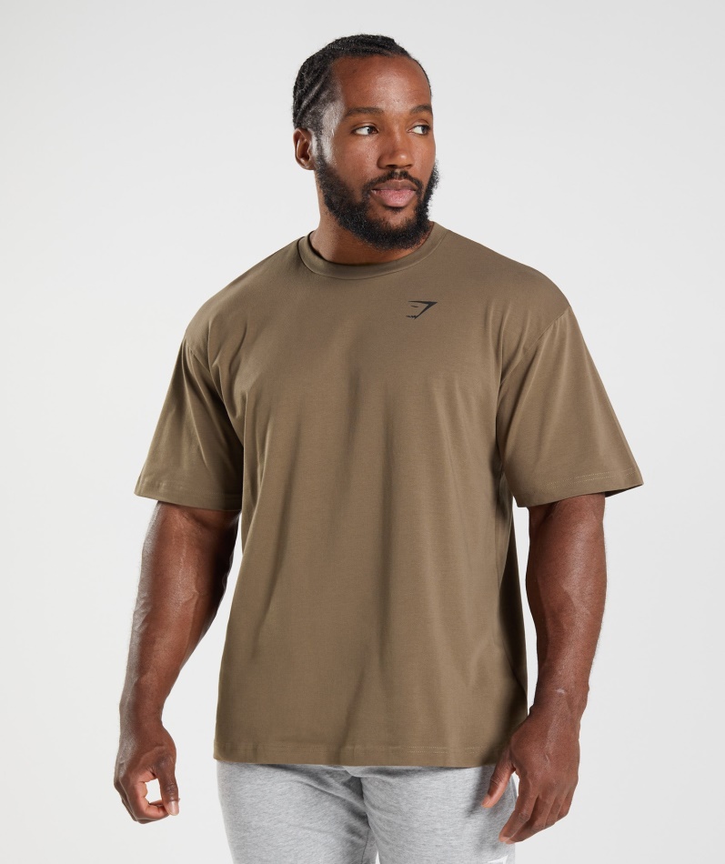 Gymshark Essential Overdimensjonert T-skjorte Sjelbrun