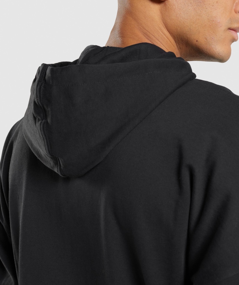 Gymshark Essential Oversized Hettegenser Med Glidelås Svart