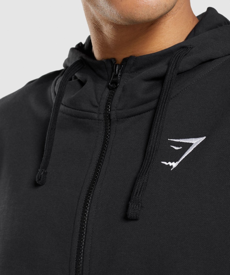 Gymshark Essential Oversized Hettegenser Med Glidelås Svart