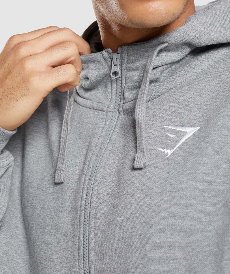 Gymshark Essential Oversized Hettegenser Med Glidelås Charcoal Merg