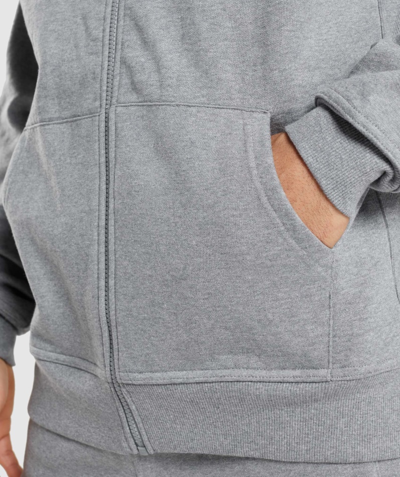 Gymshark Essential Oversized Hettegenser Med Glidelås Charcoal Merg