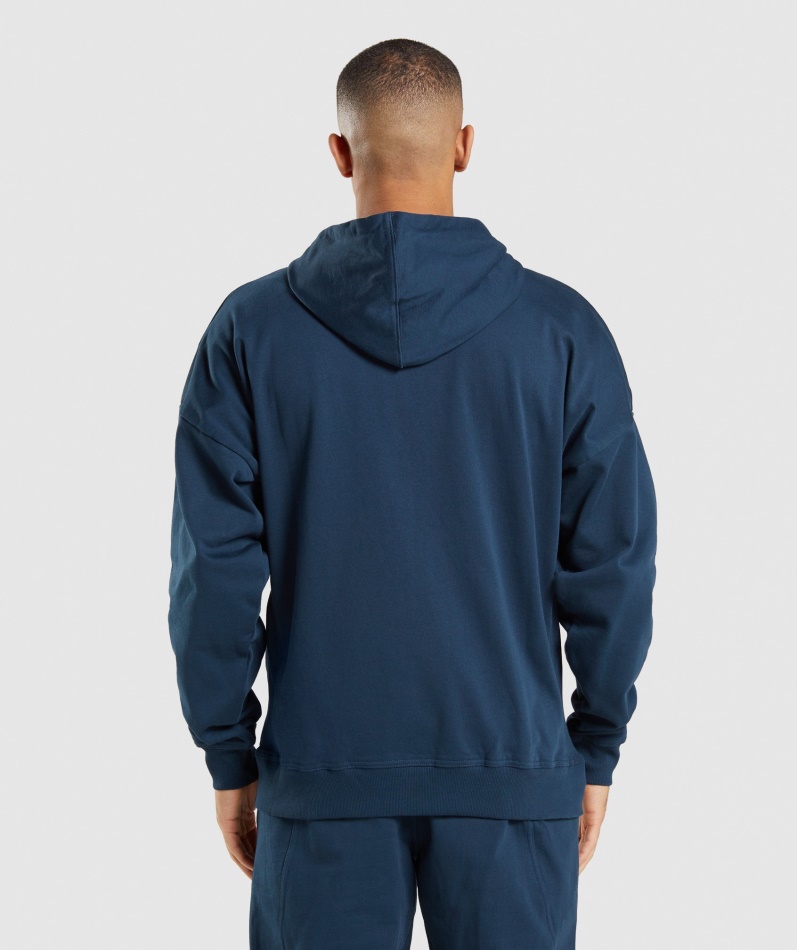 Gymshark Essential Oversized Hettegenser Med Glidelås, Marineblå
