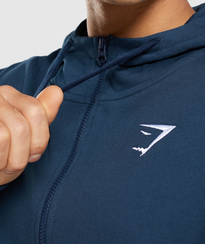 Gymshark Essential Oversized Hettegenser Med Glidelås, Marineblå