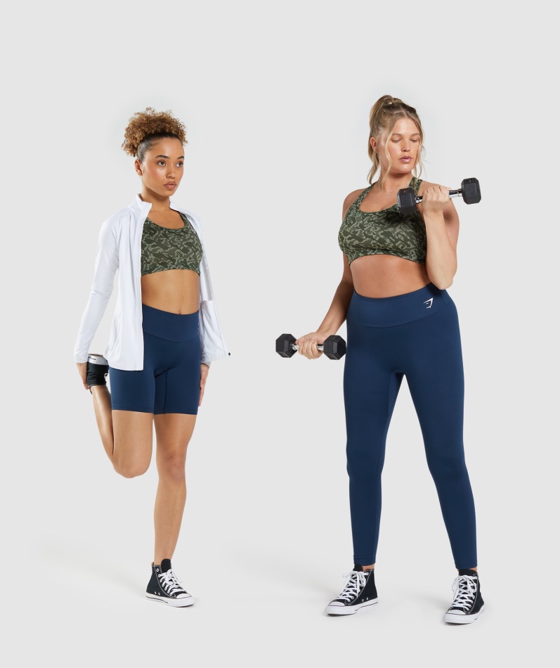 Gymshark Essential Racer Back Sports-bh Grønt Trykk