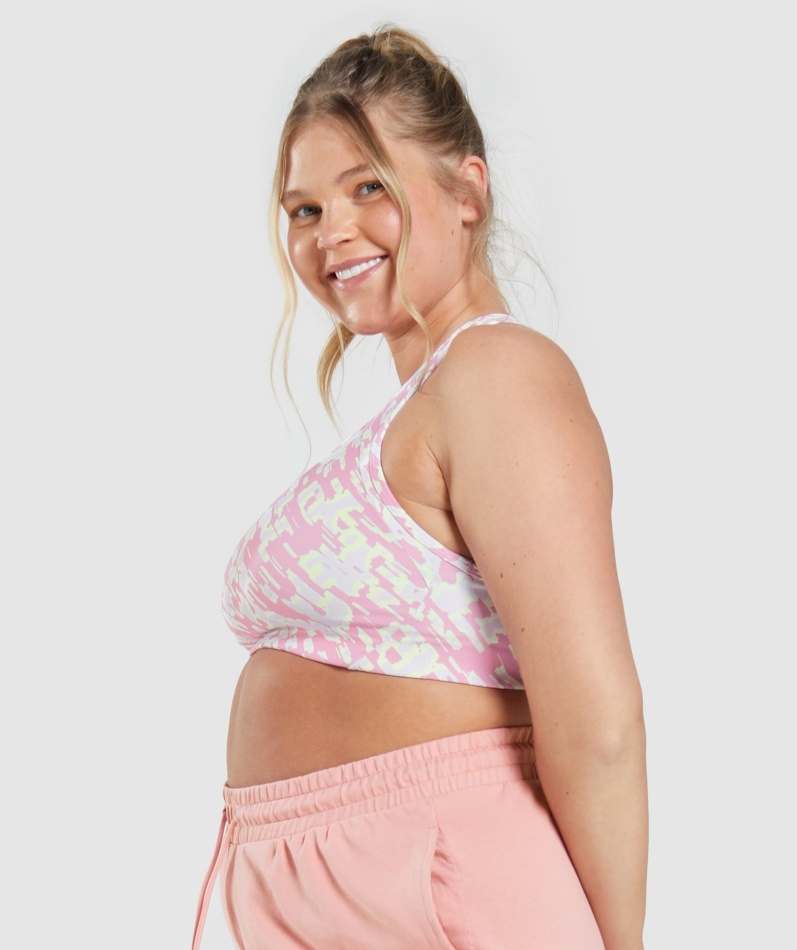 Gymshark Essential Racer Back Sports-bh Rosa Trykk