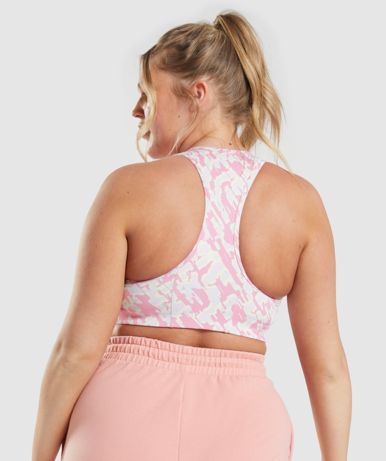 Gymshark Essential Racer Back Sports-bh Rosa Trykk