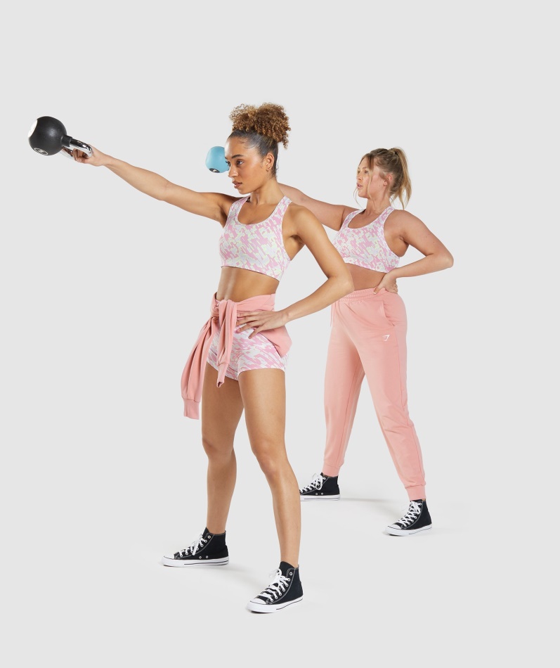Gymshark Essential Racer Back Sports-bh Rosa Trykk