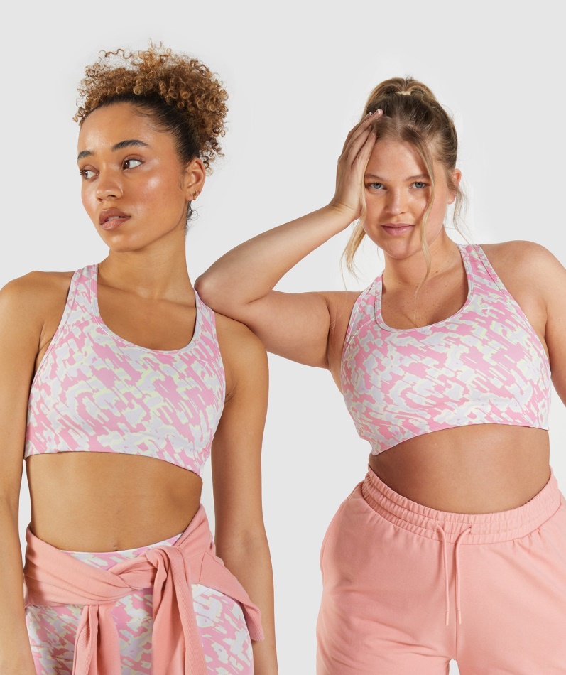 Gymshark Essential Racer Back Sports-bh Rosa Trykk