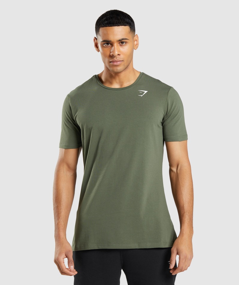 Gymshark Essensiell T-skjorte Kjerne Oliven