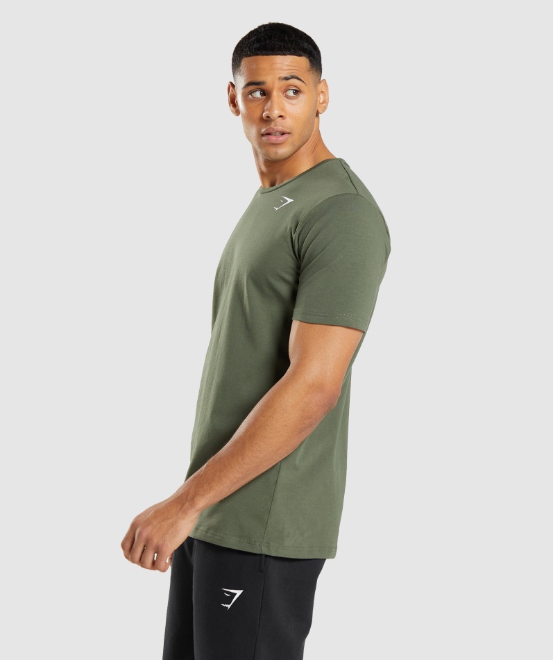 Gymshark Essensiell T-skjorte Kjerne Oliven