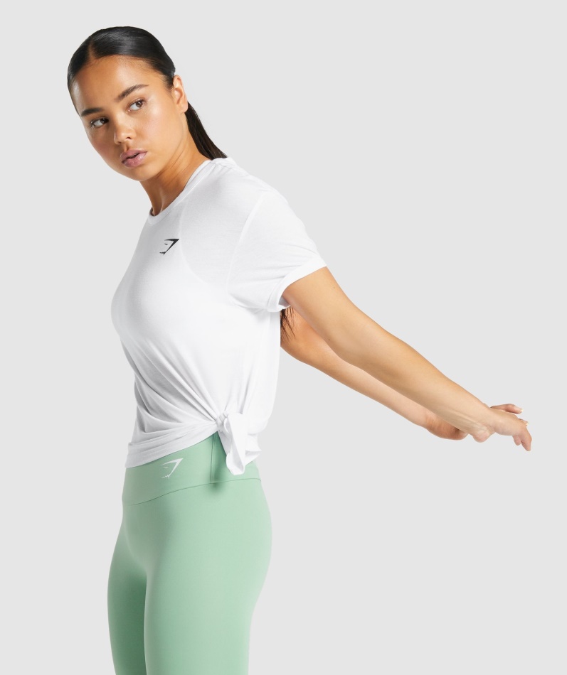 Gymshark Essensiell T-skjorte Kvinner Hvit