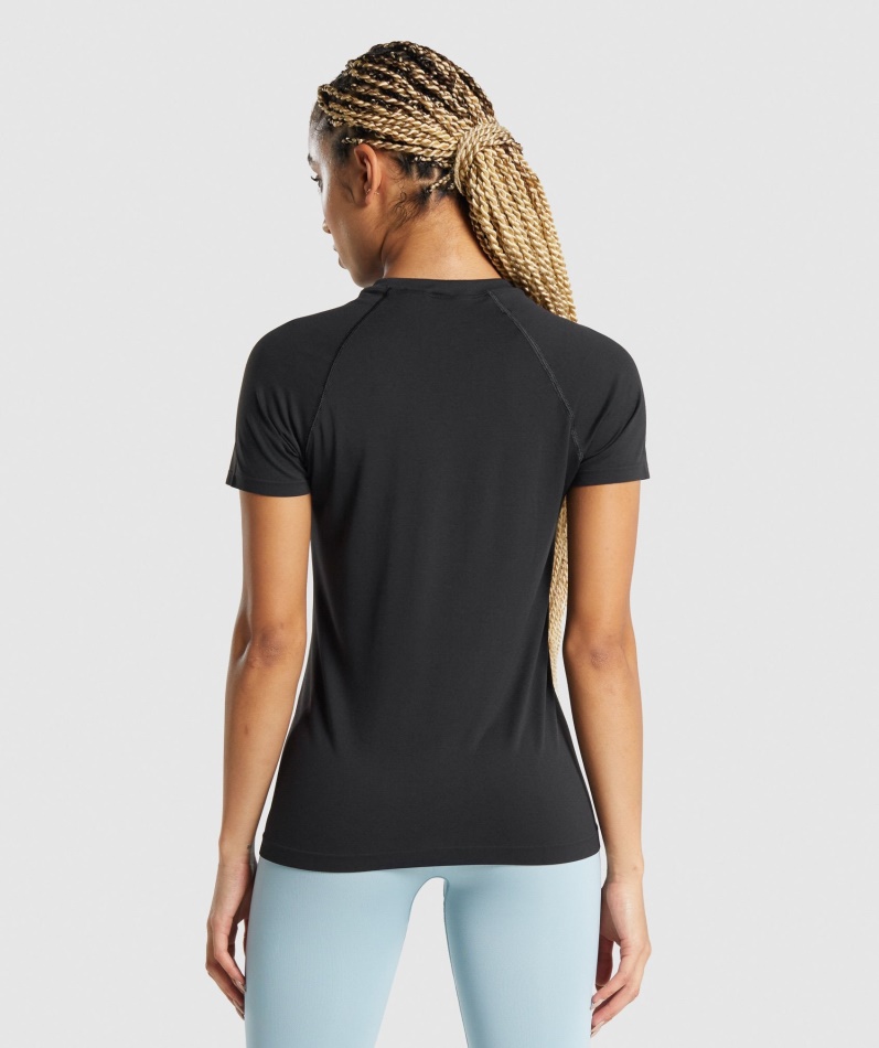 Gymshark Passform Sømløs Løs T-skjorte Svart