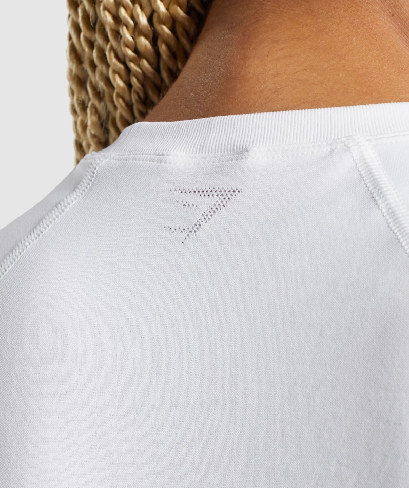 Gymshark Passform Sømløs Løs T-skjorte Hvit