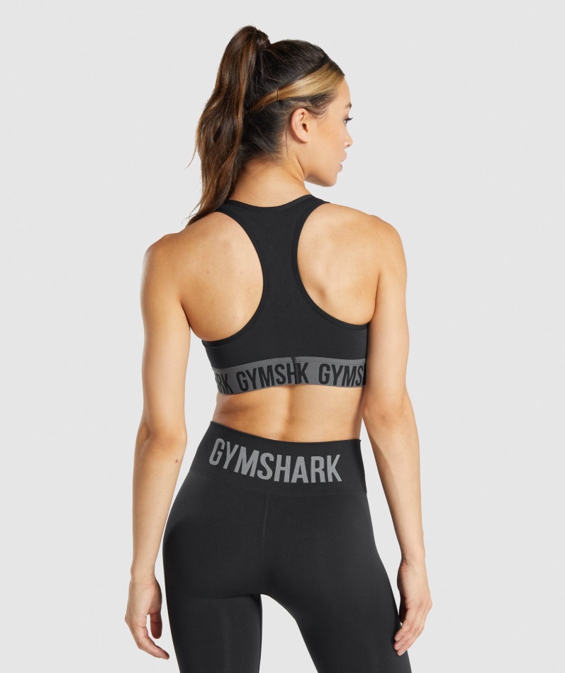 Gymshark Passform Sømløs Sports-bh Svart