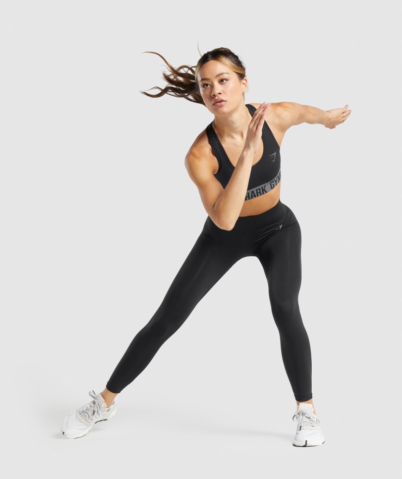 Gymshark Passform Sømløs Sports-bh Svart