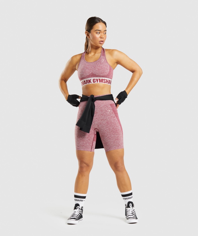 Gymshark Flex Sykkelshorts Burgunder Marl