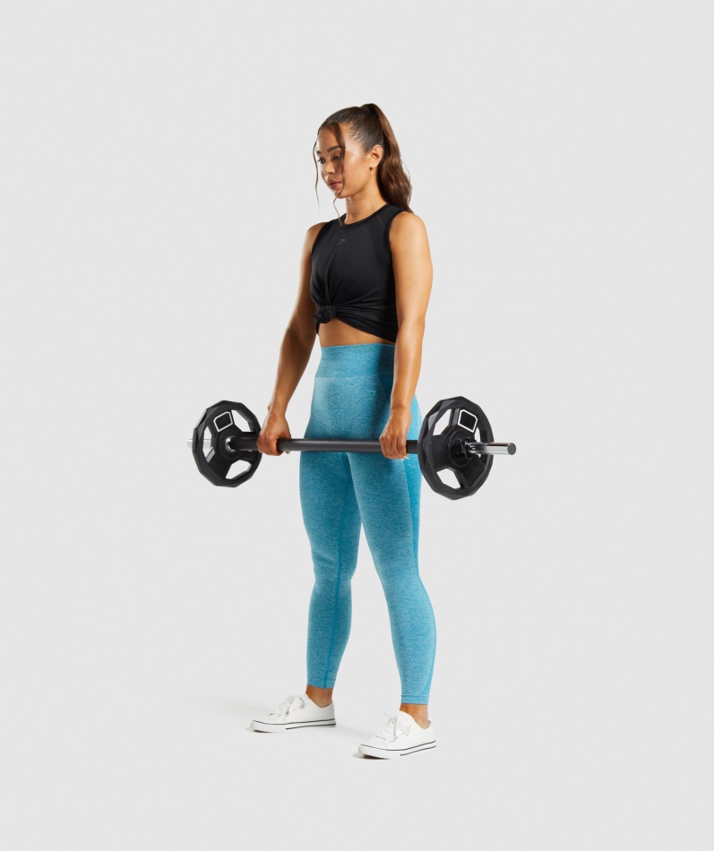 Gymshark Flex Leggings Med Høy Midje Atlas Blå Marl