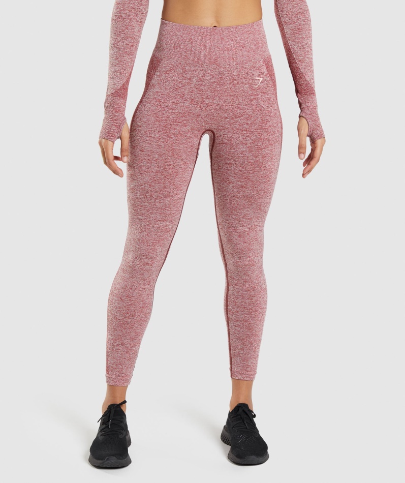 Gymshark Flex Leggings Med Høy Midje Burgunder Marl