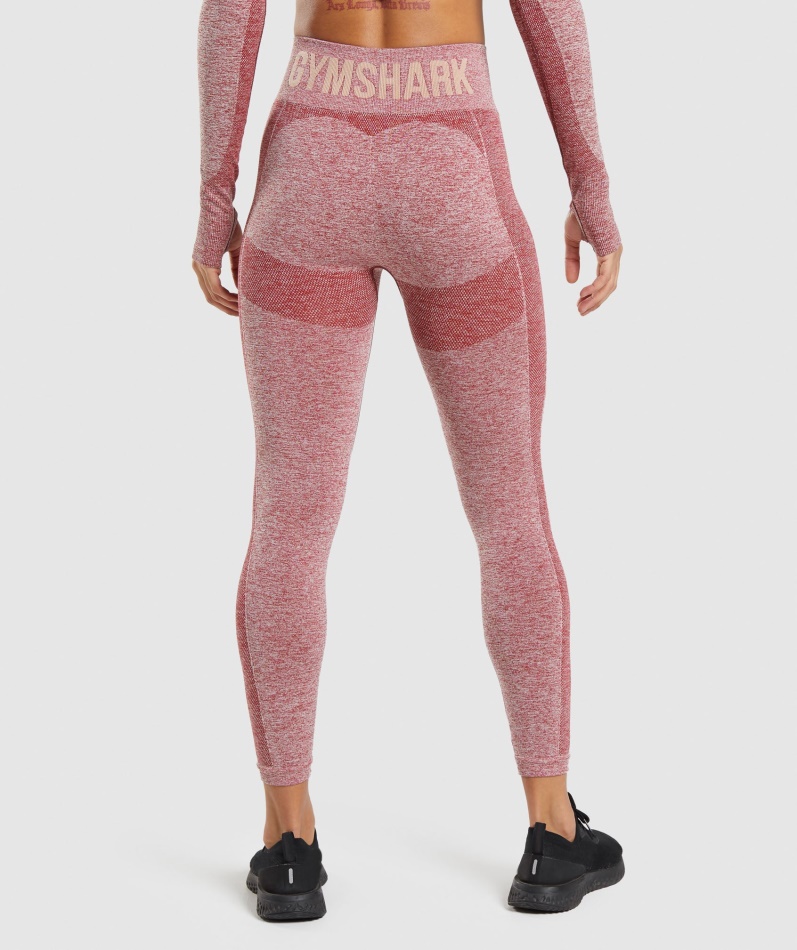 Gymshark Flex Leggings Med Høy Midje Burgunder Marl