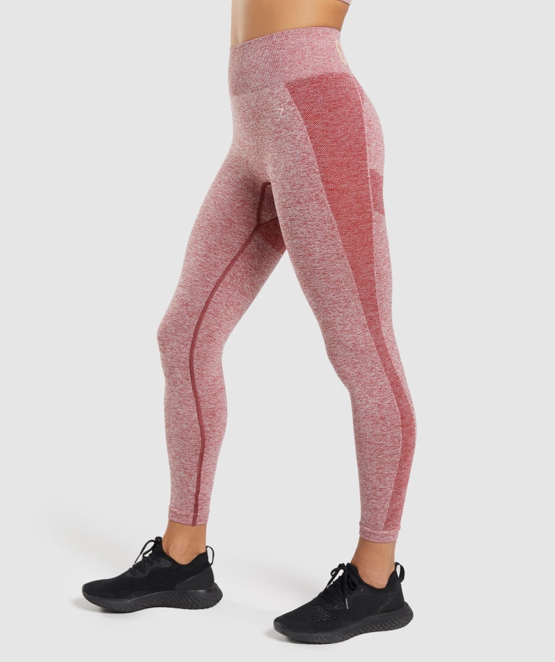 Gymshark Flex Leggings Med Høy Midje Burgunder Marl