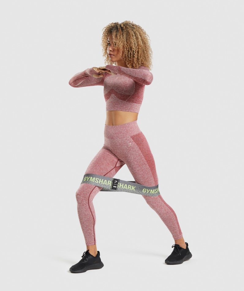 Gymshark Flex Leggings Med Høy Midje Burgunder Marl