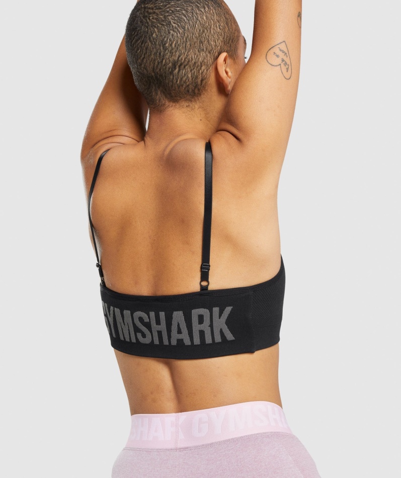 Gymshark Flex Sports-bh Med Reim Svart-kull