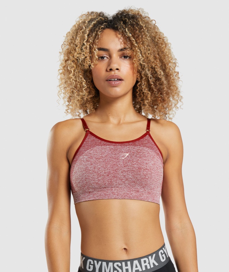 Gymshark Flex Strappy Sports-bh Burgunder Marl
