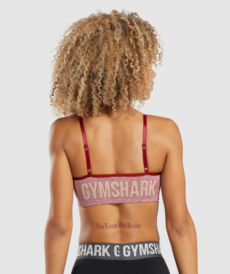 Gymshark Flex Strappy Sports-bh Burgunder Marl
