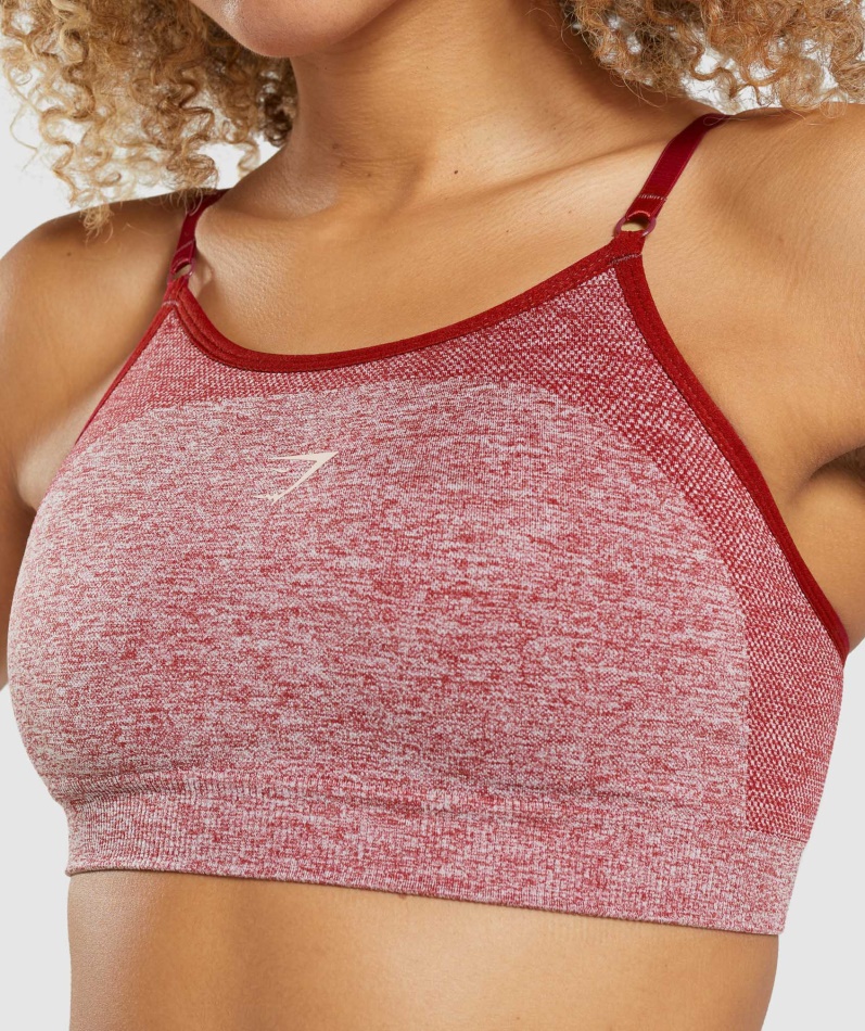 Gymshark Flex Strappy Sports-bh Burgunder Marl