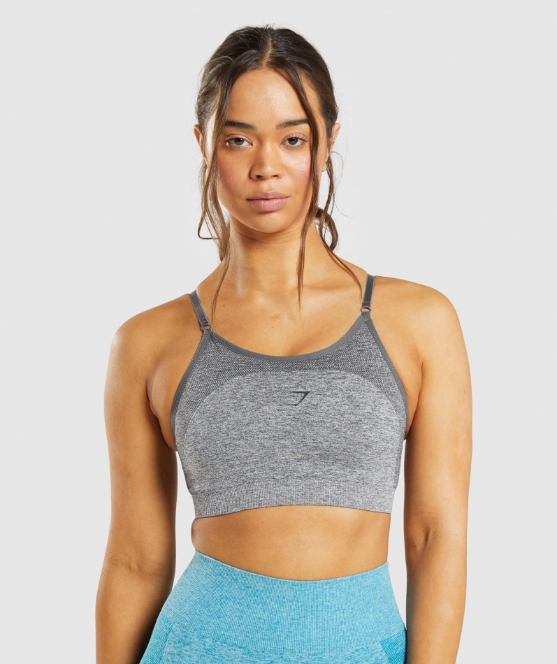 Gymshark Flex Strappy Sports-bh Kullgrå Mergel