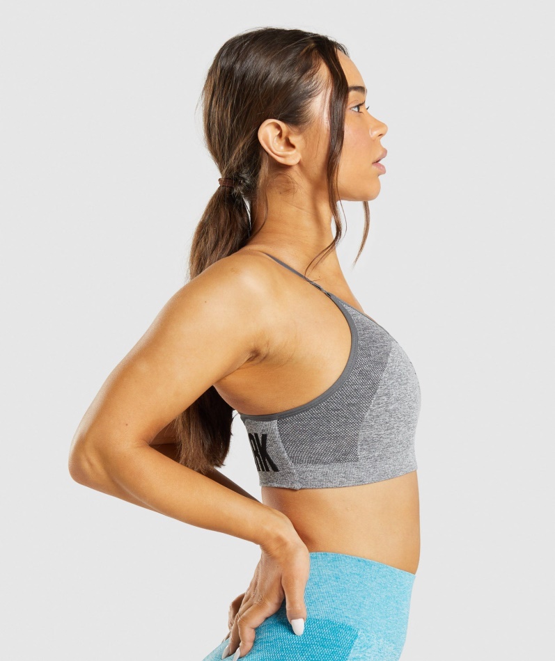 Gymshark Flex Strappy Sports-bh Kullgrå Mergel